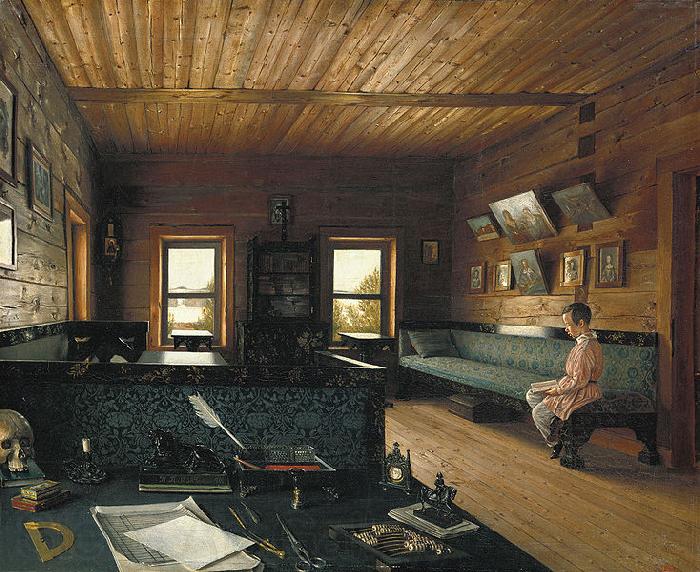 Grigoriy Soroka Room in the house on Ostrovki France oil painting art
